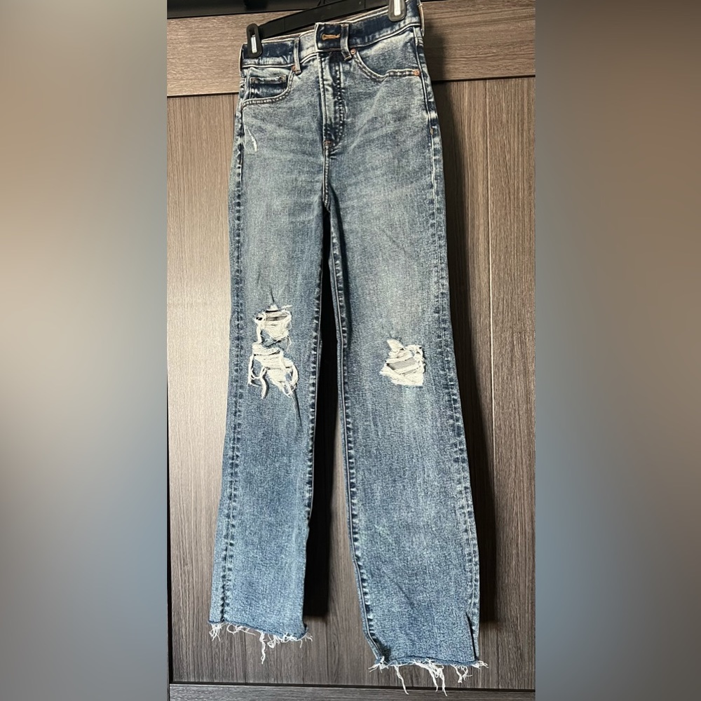 Express Super High Rise Modern Straight Jeans Size 00R